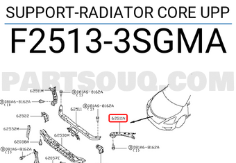 Nissan F25133SGMA SUPPORT-RADIATOR CORE UPP
