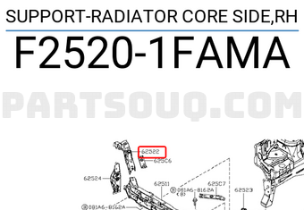 Nissan F25201FAMA SUPPORT-RADIATOR CORE SIDE,RH