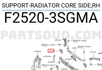 Nissan F25203SGMA SUPPORT-RADIATOR CORE SIDE,RH