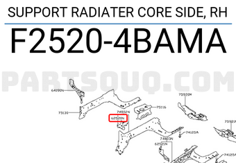 Nissan F25204BAMA SUPPORT RADIATER CORE SIDE, RH