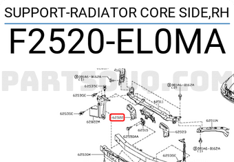 Nissan F2520EL0MA SUPPORT-RADIATOR CORE SIDE,RH