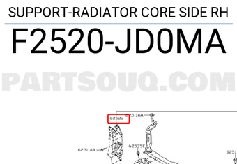 Nissan F2520JD0MA SUPPORT-RADIATOR CORE SIDE RH