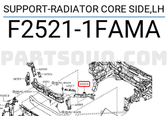 Nissan F25211FAMA SUPPORT-RADIATOR CORE SIDE,LH