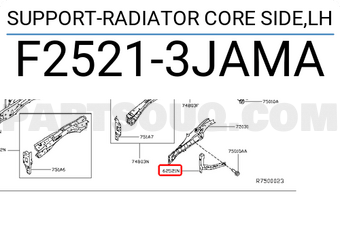 Nissan F25213JAMA SUPPORT-RADIATOR CORE SIDE,LH