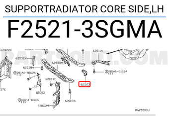 Nissan F25213SGMA SUPPORTRADIATOR CORE SIDE,LH