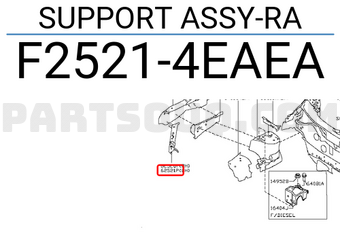 Nissan F25214EAEA SUPPORT ASSY-RA
