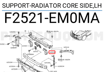 Nissan F2521EM0MA SUPPORT-RADIATOR CORE SIDE,LH