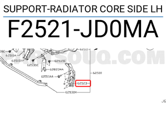 Nissan F2521JD0MA SUPPORT-RADIATOR CORE SIDE LH