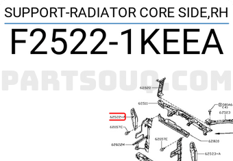 Nissan F25221KEEA SUPPORT-RADIATOR CORE SIDE,RH