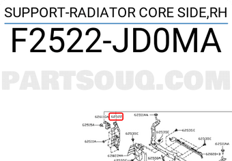 Nissan F2522JD0MA SUPPORT-RADIATOR CORE SIDE,RH