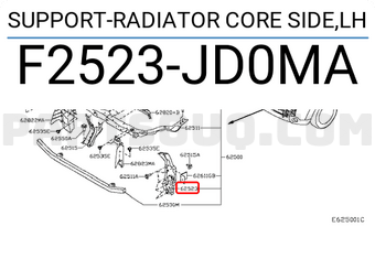 Nissan F2523JD0MA SUPPORT-RADIATOR CORE SIDE,LH