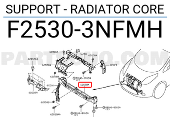 Nissan F25303NFMH SUPPORT - RADIATOR CORE
