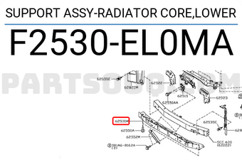 Nissan F2530EL0MA SUPPORT ASSY-RADIATOR CORE,LOWER