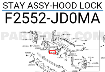 Nissan F2552JD0MA STAY ASSY-HOOD LOCK