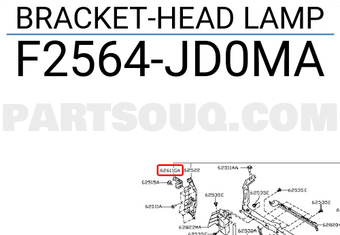 Nissan F2564JD0MA BRACKET-HEAD LAMP