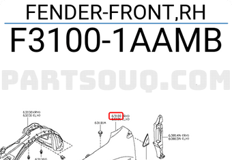 Nissan F31001AAMB FENDER-FRONT,RH