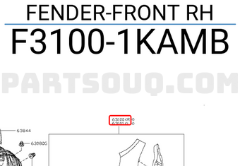 Nissan F31001KAMB FENDER-FRONT RH