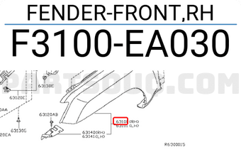 Nissan F3100EA030 FENDER-FRONT,RH