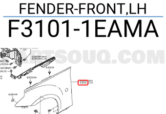 Nissan F31011EAMA FENDER-FRONT,LH