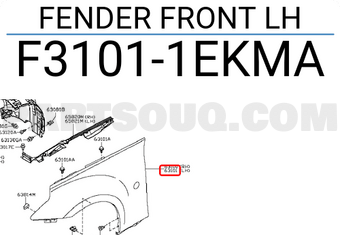 Nissan F31011EKMA FENDER FRONT LH