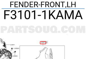 Nissan F31011KAMA FENDER-FRONT,LH
