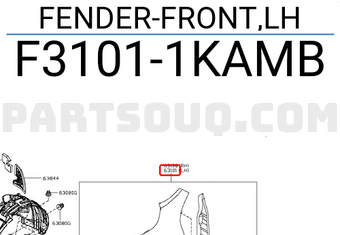Nissan F31011KAMB FENDER-FRONT,LH