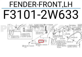 Nissan F31012W633 FENDER-FRONT,LH