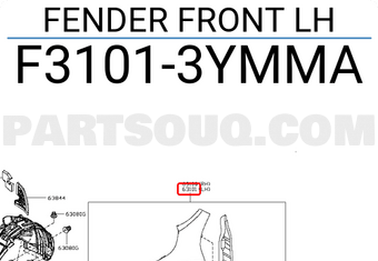 Nissan F31013YMMA FENDER FRONT LH