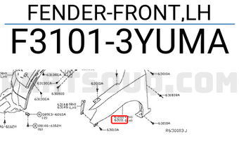 Nissan F31013YUMA FENDER-FRONT,LH