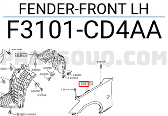Nissan F3101CD4AA FENDER-FRONT LH
