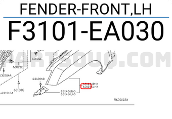 Nissan F3101EA030 FENDER-FRONT,LH