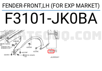 Nissan F3101JK0BA FENDER-FRONT,LH (FOR EXP MARKET)