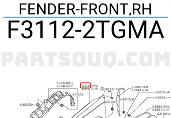 Nissan F31122TGMA FENDER-FRONT,RH