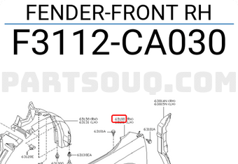Nissan F3112CA030 FENDER-FRONT RH