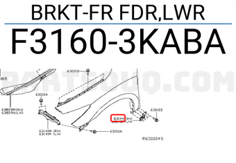 Nissan F31603KABA BRKT-FR FDR,LWR