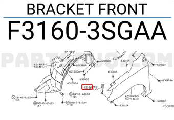 Nissan F31603SGAA BRACKET FRONT
