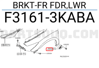 Nissan F31613KABA BRKT-FR FDR,LWR