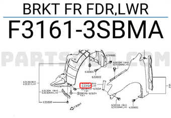 Nissan F31613SBMA BRKT FR FDR,LWR