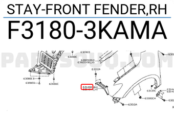 Nissan F31803KAMA STAY-FRONT FENDER,RH
