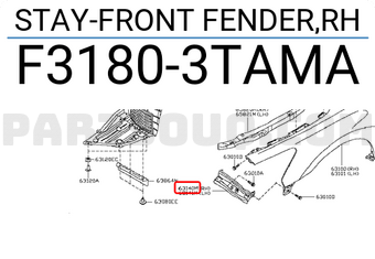 Nissan F31803TAMA STAY-FRONT FENDER,RH