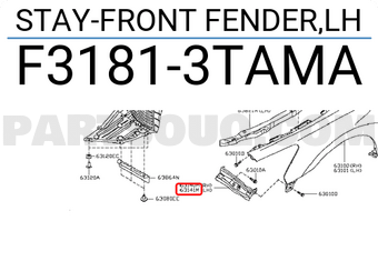 Nissan F31813TAMA STAY-FRONT FENDER,LH