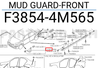 Nissan F38544M565 MUD GUARD-FRONT