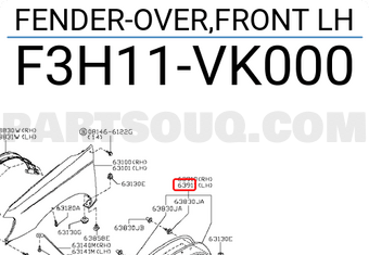 Nissan F3H11VK000 FENDER-OVER,FRONT LH