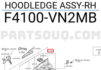 Nissan F4100VN2MB HOODLEDGE ASSY-RH