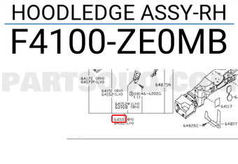 Nissan F4100ZE0MB HOODLEDGE ASSY-RH