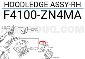 Nissan F4100ZN4MA HOODLEDGE ASSY-RH
