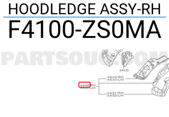 Nissan F4100ZS0MA HOODLEDGE ASSY-RH