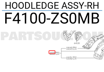 Nissan F4100ZS0MB HOODLEDGE ASSY-RH