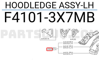 Nissan F41013X7MB HOODLEDGE ASSY-LH