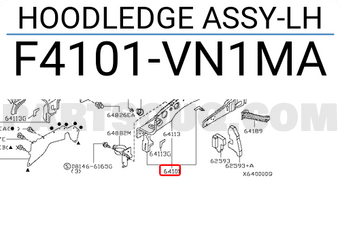 Nissan F4101VN1MA HOODLEDGE ASSY-LH